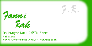 fanni rak business card